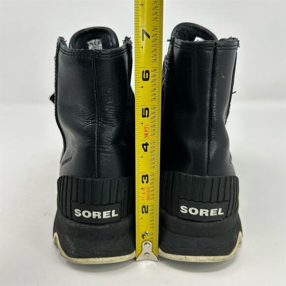 Sorel Kinetic Short Black Leather Lace Up Waterproof Boot Sneakers Size 8.5 - Picture 10 of 13